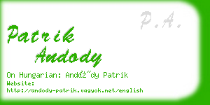 patrik andody business card